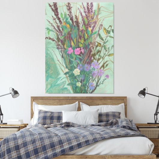 Extra grote herfstbloemen canvas afdruk (Insitu (Slaapkamer))