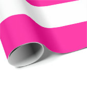 Extra grote hotroze en witte strepen cadeaupapier (Rol Hoek)