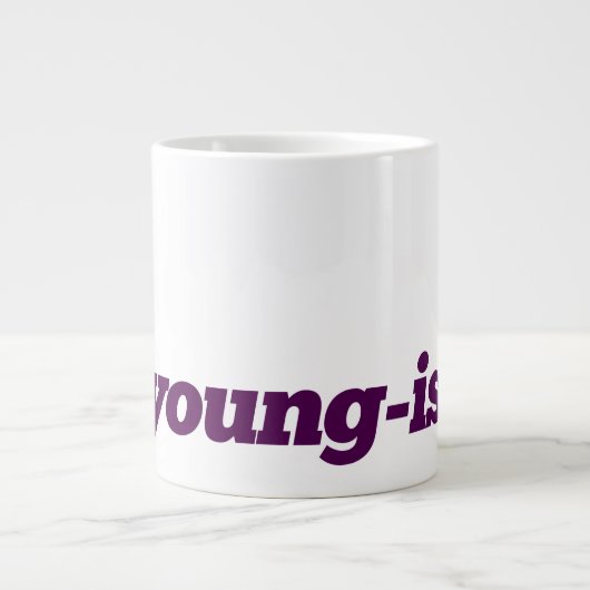 Extra grote koffie-Mok - #Young-ish - Paars Koffiekop (Voorkant)