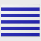 Extra grote Koninklijke Blauw en Witte Stripes Cadeaupapier (Vlak)