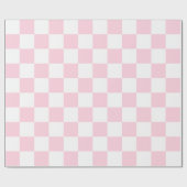 Extra grote lichtroze en witte controles cadeaupapier (Vlak)