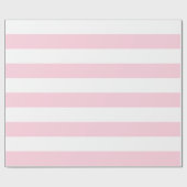 Extra grote lichtroze en witte strepen cadeaupapier (Vlak)