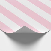 Extra grote lichtroze en witte strepen cadeaupapier (Hoek)