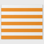 Extra grote Oranje en witte strepen Cadeaupapier (Vlak)