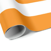 Extra grote Oranje en witte strepen Cadeaupapier (Rol Hoek)