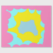Extra grote patterned in baby blauw geel en roze cadeaupapier (Vlak)