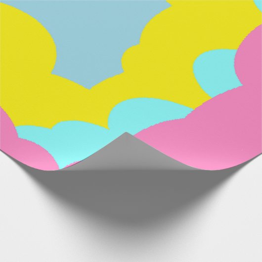 Extra grote patterned in baby blauw geel en roze cadeaupapier (Hoek)