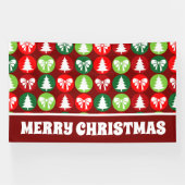 Extra Grote  Retro Kerstbomen en Bogen Spandoek (Horizontaal)