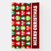 Extra Grote  Retro Kerstbomen en Bogen Spandoek (Verticaal)