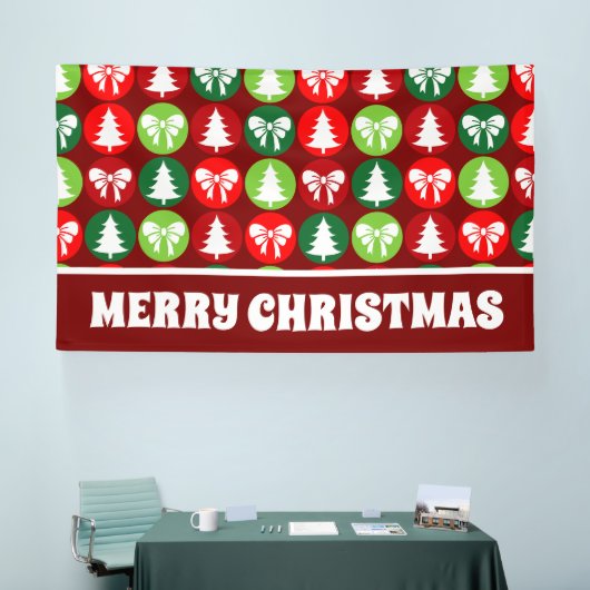 Extra Grote  Retro Kerstbomen en Bogen Spandoek (Beurs)