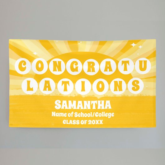Extra grote Retro Sunshine 2025 Afstuderen Banner