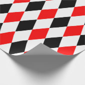 Extra grote rode, zwarte en witte harlequin cadeaupapier (Hoek)