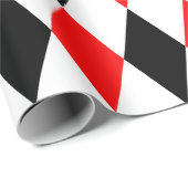Extra grote rode, zwarte en witte harlequin cadeaupapier (Rol Hoek)