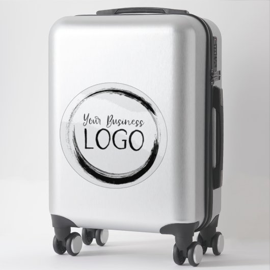 Extra grote ronde bedrijfslogo sticker (Koffer)