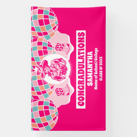 Extra grote ruimte Cowgirl 2024 Afstuderen Banner (Verticaal)