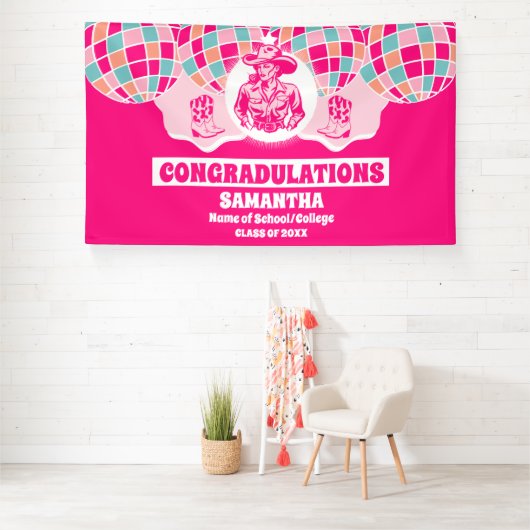 Extra grote ruimte Cowgirl 2024 Afstuderen Banner (Insitu)