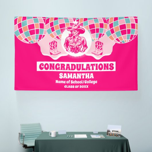 Extra grote ruimte Cowgirl 2024 Afstuderen Banner (Beurs)
