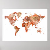 Extra grote Terracotta Map, Wereldkaart poster (Voorkant)