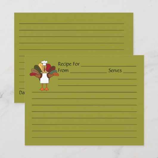 Extra grote Tucker Turkije Chef Recipcard Briefkaart (Voorkant / Achterkant)