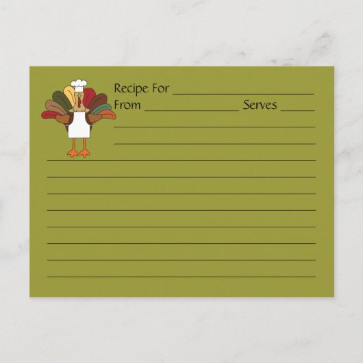 Extra grote Tucker Turkije Chef Recipcard Briefkaart (Voorkant)