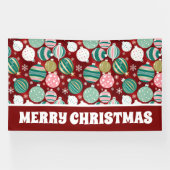 Extra Grote vintage kerst Ornamenten Sneeuwvlokken Spandoek (Horizontaal)