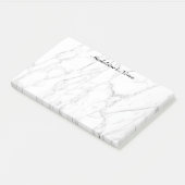 Extra grote witte marmer, aangepaste benaming post-it® notes (Schuin)