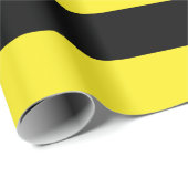 Extra grote zwarte en gele strepen cadeaupapier (Rol Hoek)