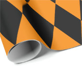 Extra grote zwarte en Oranje Harlequin Cadeaupapier (Rol Hoek)