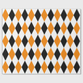 Extra grote zwarte, Oranje en witte Harlequin Cadeaupapier (Vlak)