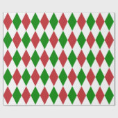 Extra grote zwarte rode, groene en witte Harlequin Cadeaupapier (Vlak)