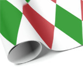 Extra grote zwarte rode, groene en witte Harlequin Cadeaupapier (Rol Hoek)