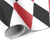 Extra grote zwarte rode, zwarte en witte harlequin cadeaupapier (Rol Hoek)