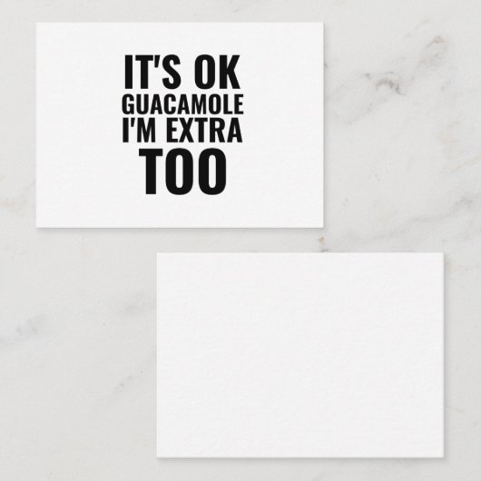 Extra guacamole grappige avocado vegan visitekaartje (Voorkant / Achterkant)