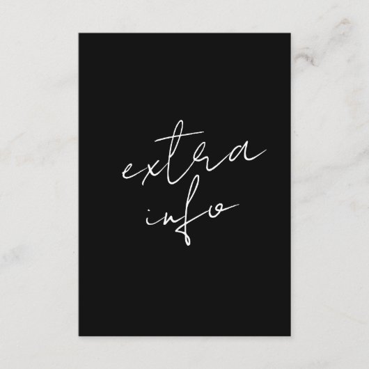 Extra Info Details Stijlvolle moderne aangepaste n RSVP Kaartje (Voorkant)