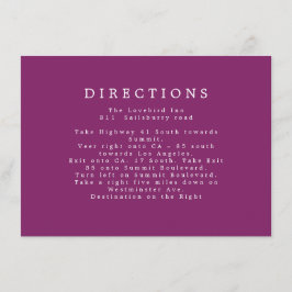 Extra info over Paarse bruiloft Informatiekaartje