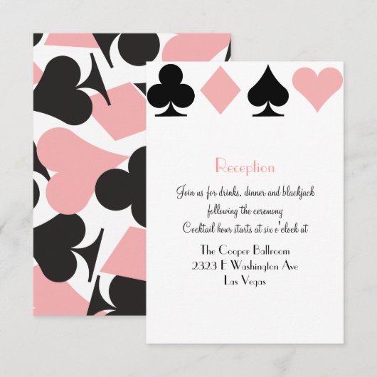 Extra info voor Destiny Las Vegas-huwelijksfeest Informatiekaartje (Voorkant / Achterkant)