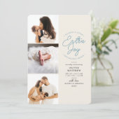 Extra Joy Foto Blue Holiday - Aankondiging van geb (Staand voorkant)