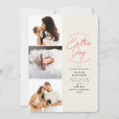 Extra Joy Foto Red Holiday Geboorteaankondiging Feestdagenkaart (Voorkant)