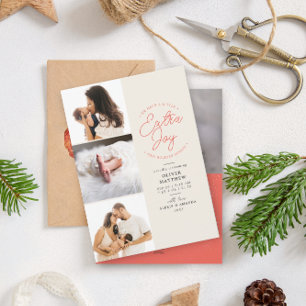 Extra Joy Foto Red Holiday Geboorteaankondiging Feestdagenkaart