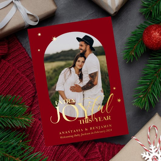 Extra Joyful Pregnancy Aankondiging Kerst Kaart