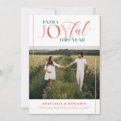 Extra Joyful Roze Zwangerschap Feestdagenkaart (Voorkant)