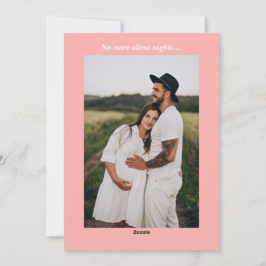 Extra Joyful Roze  Zwangerschap Feestdagenkaart (Achterkant)