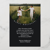 Extra Joyvolle Zwangerschapsaankondiging Kerstkaar Folie Feestdagenkaart (Achterkant)