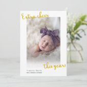 extra kerstgroet dit jaar aankondiging kerstkaart (Staand voorkant)