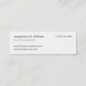 Extra klein 3 foto of logo wit grijs modern chic mini visitekaartje (Achterkant)