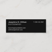 Extra klein 3 foto of logo zwart modern chic mini visitekaartje (Achterkant)