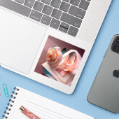 Extra-kleine 3 "x 3" Blad Custom-Cut Vinyl... Sticker (Laptop met iPhone)