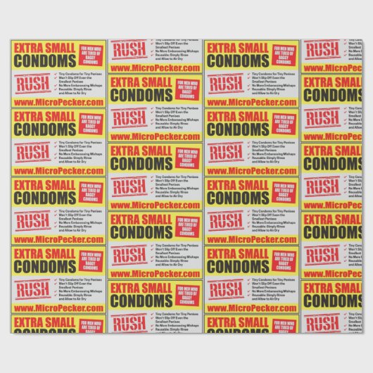 EXTRA KLEINE CONDOMS CADEAUPAPIER (Vlak)
