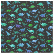 Extra kleine dino's in blauw en groen op zwart