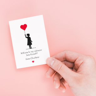 Extra kleine kinder simpele valentijnskaarten notitiekaartje